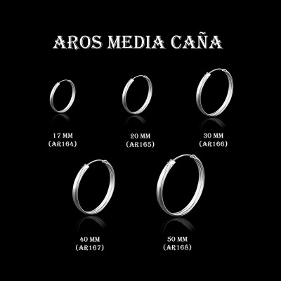 Pendientes de aros de Media Caña