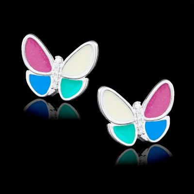Pendientes de Mariposa con Colores Vibrantes | Joyería Exclusiva en Plata