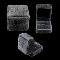Estuche Anillos Negro Terciopelo | La Joya de Plata
