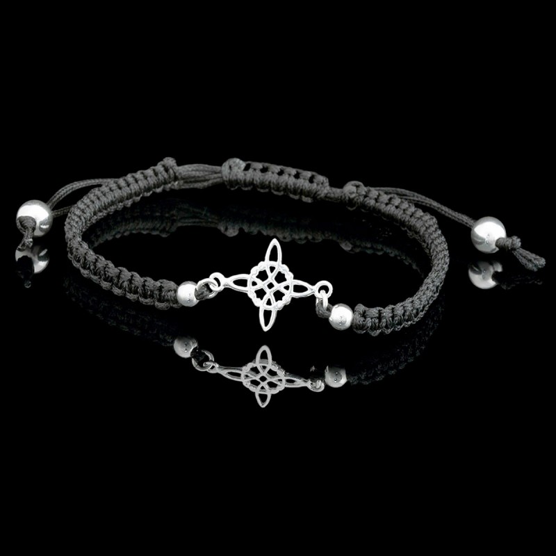 Pulsera Pulsera Nudo de Brujas con Macramé | La Joya de Plata