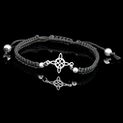 Pulsera Pulsera Nudo de Brujas con Macramé | La Joya de Plata