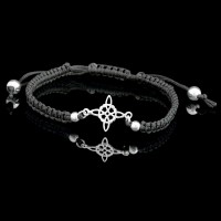 Pulsera Pulsera Nudo de Brujas con Macramé | La Joya de Plata