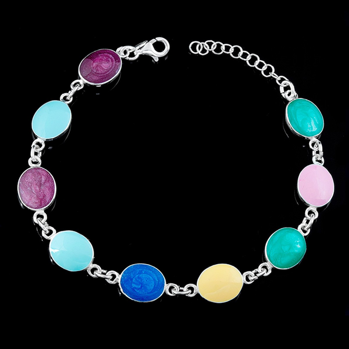 Pulsera de Plata de Ley con Monedas de Colores | La Joya de Plata