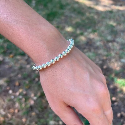 Pulsera Bolitas de Plata 925 - Elástica, Cómoda y Elegante