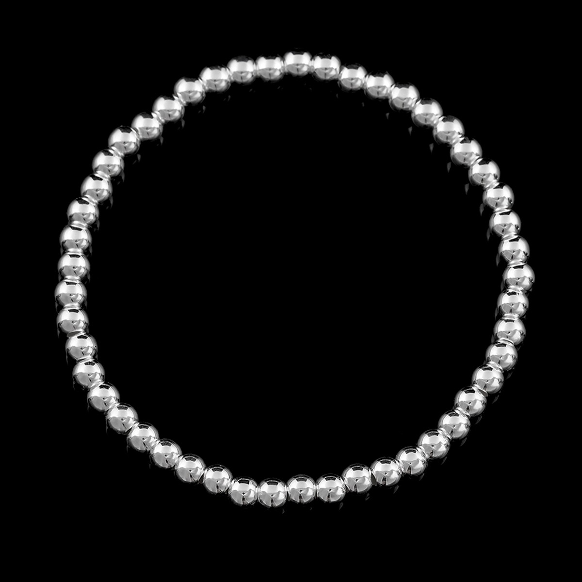 Pulsera Bolitas de Plata 925 - Elástica, Cómoda y Elegante