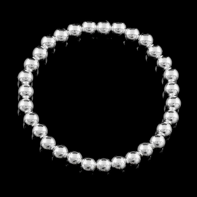 Pulsera Bolitas de Plata 925 - Elástica, Cómoda y Elegante