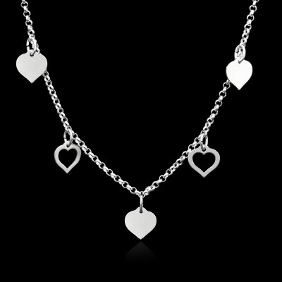 Gargantilla Corazones al mejor precio | La Joya de Plata