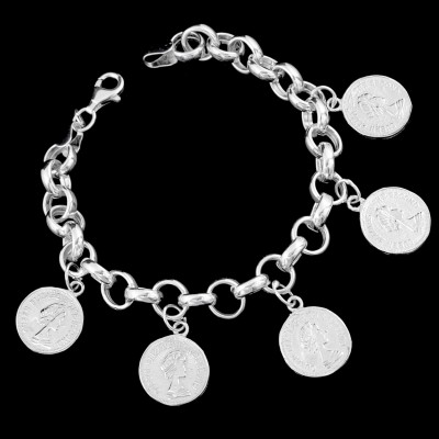 Pulsera de Plata con Monedas Isabelinas