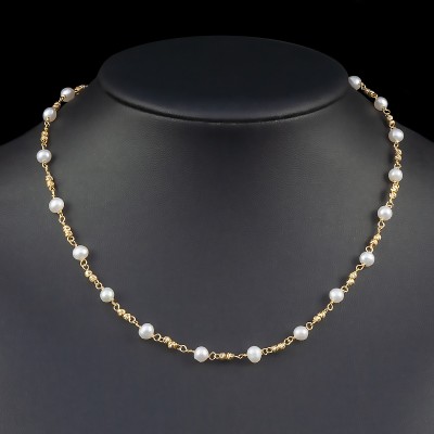 Gargantilla de plata con bolitas blancas