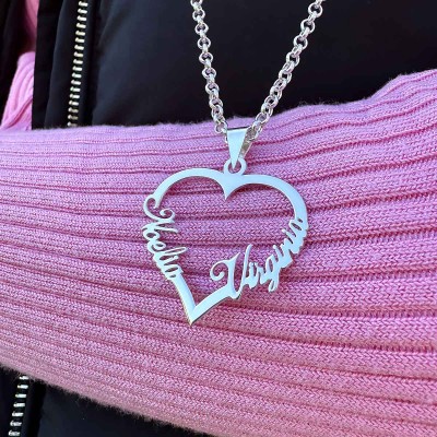 Colgante Corazón dos Nombres ← La Joya de Plata ®