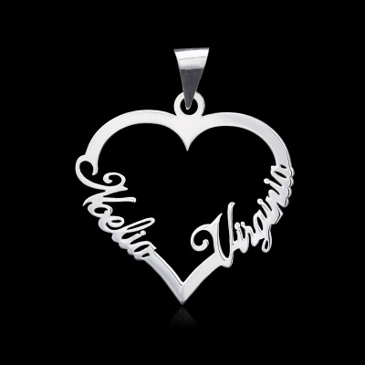 Colgante Corazón dos Nombres ← La Joya de Plata ®