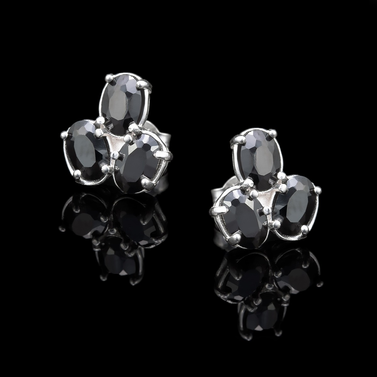 Pendientes Circonitas Negras | Plata de Ley 925