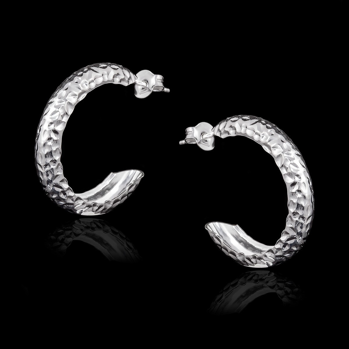 Aros Martillados de Plata de Ley | Joyería de Diseño
