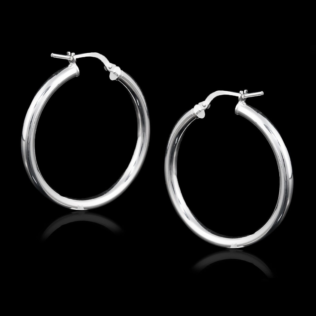 Pendientes Aros Tubo de Plata de Ley | Alta Calidad