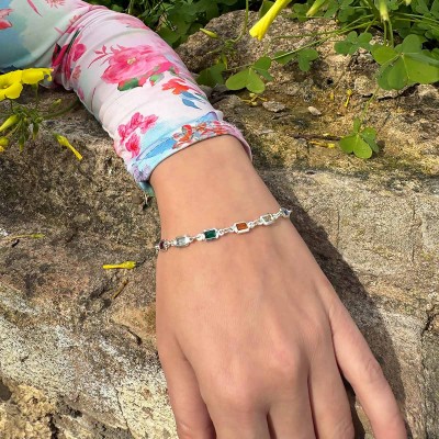 Pulsera Piedras de Colores en Plata | Alta Joyería
