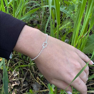 Pulsera de Tres Osos de Plata y Cadena Rolo | La Joya de Plata