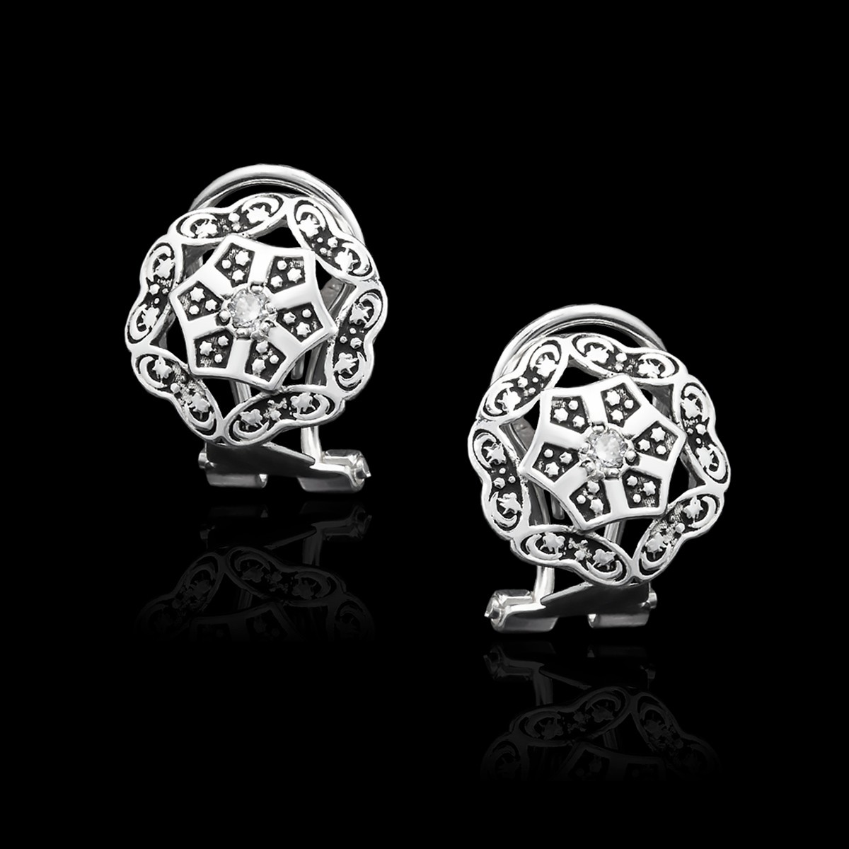 Pendientes Hexagonales de Plata de Ley | Joyería Vintage