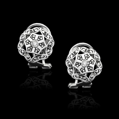 Pendientes Hexagonales de Plata de Ley | Joyería Vintage