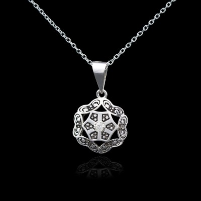 Colgante Hexagonal en Plata de Ley | Joyería Vintage