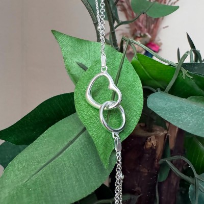Pulsera del Amor Círculo y Corazón | Plata de Ley