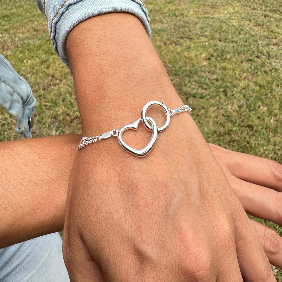 Pulsera del Amor Círculo y Corazón | Plata de Ley
