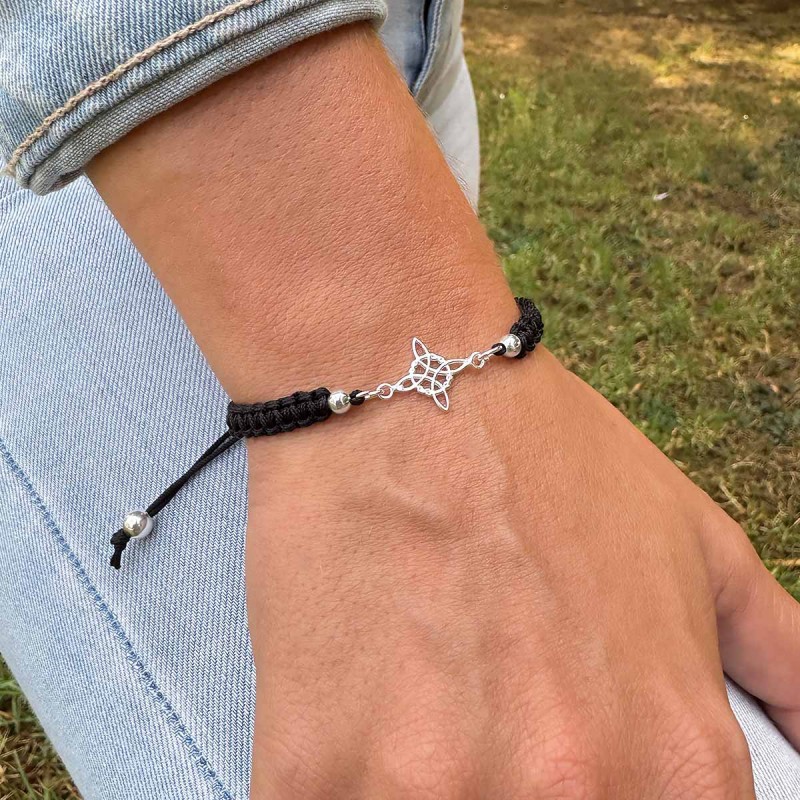 Pulsera Pulsera Nudo de Brujas con Macramé | La Joya de Plata 2