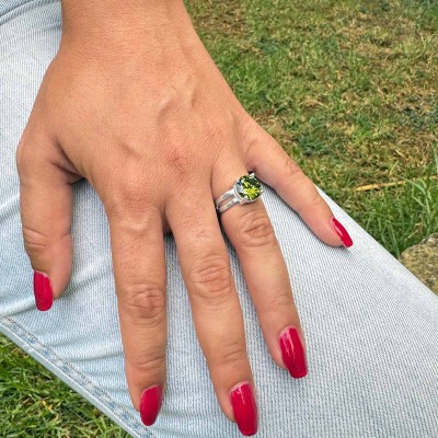 Anillo Piedra Verde Olivina de Plata | Joyería para Mujer