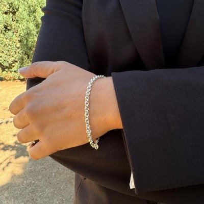 Pulsera Rolo de Plata de Ley 4mm | Joyería La Joya de Plata