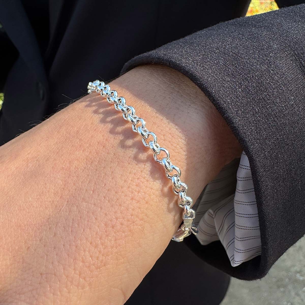Pulsera Rolo de Plata de Ley 4mm | Joyería La Joya de Plata