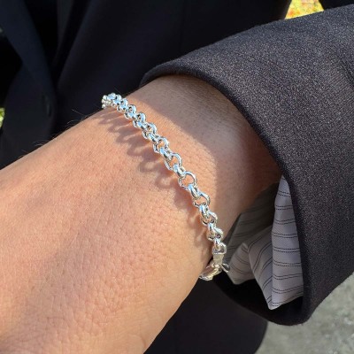 Pulsera Rolo de Plata de Ley 4mm | Joyería La Joya de Plata