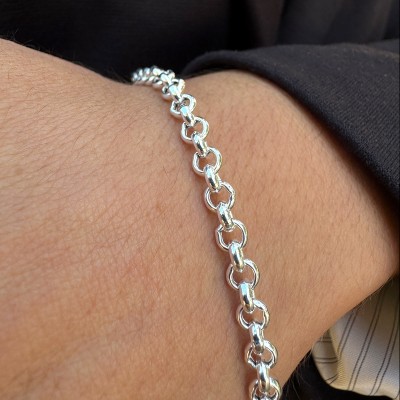 Pulsera Rolo de Plata de Ley 4mm | Joyería La Joya de Plata