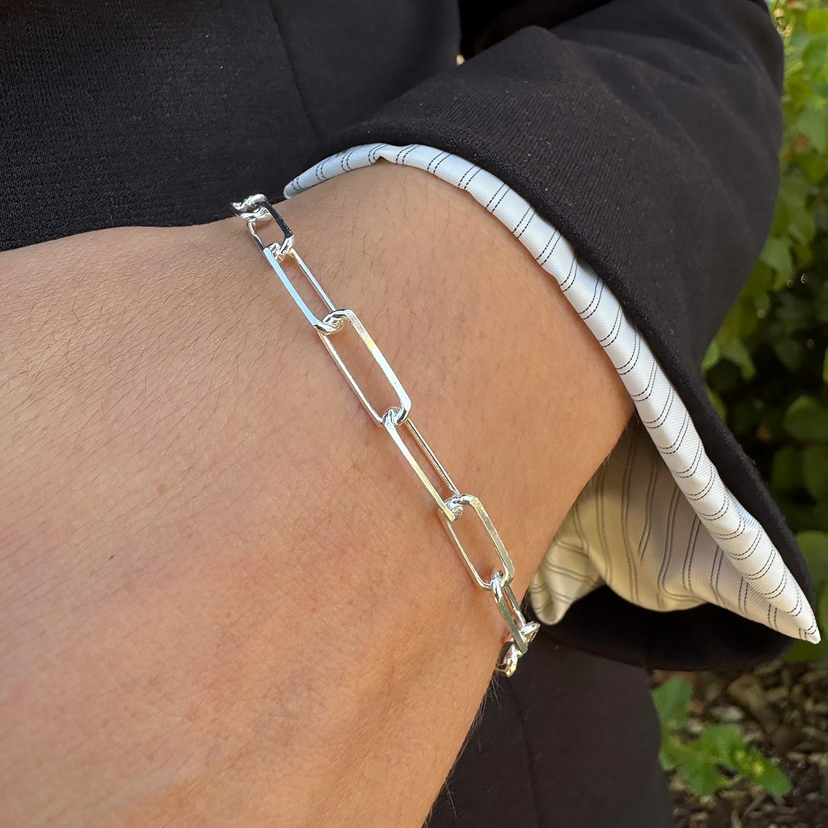 Pulsera Plata Eslabones Grandes fabricada en Plata de Ley