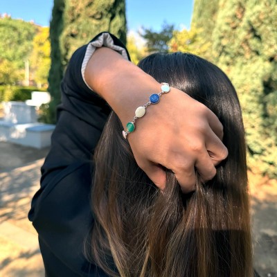 Pulsera de Plata de Ley con Monedas de Colores | La Joya de Plata