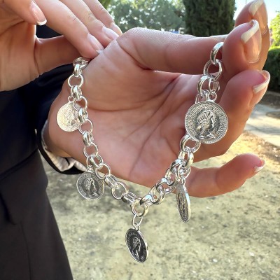 Pulsera de Plata con Monedas Isabelinas