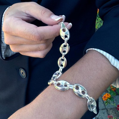Pulsera de plata con Calabrotes Grandes