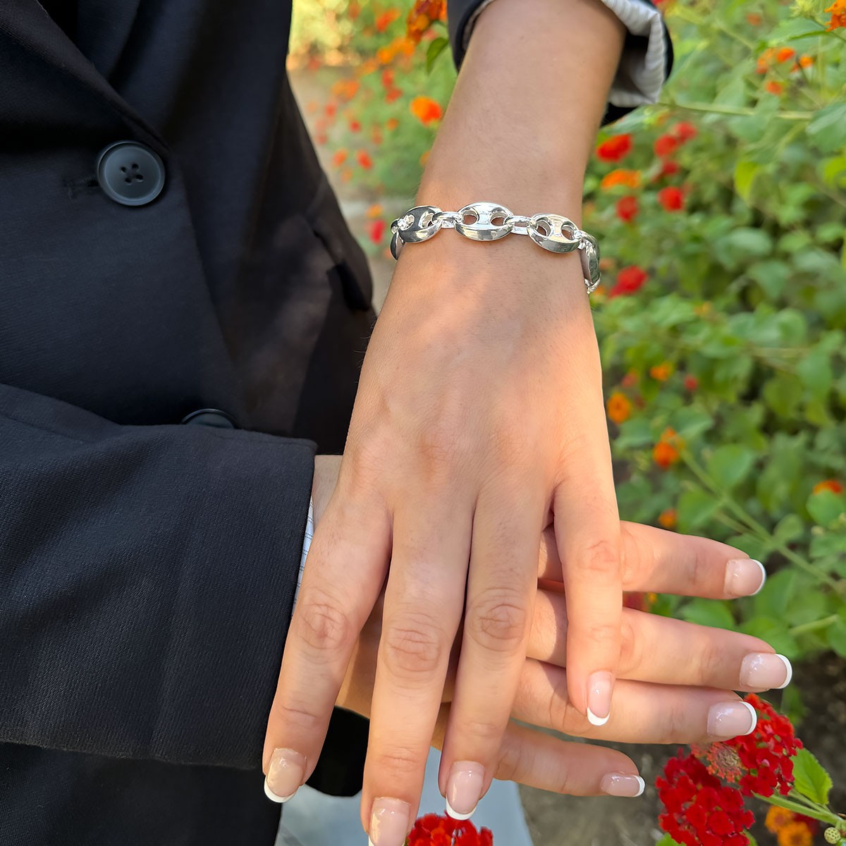 Pulsera de plata con Calabrotes Grandes