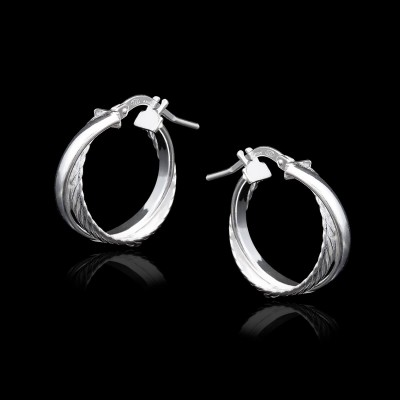 Pendientes de Aros Dobles de Plata de Ley | Elegancia y Sencillez