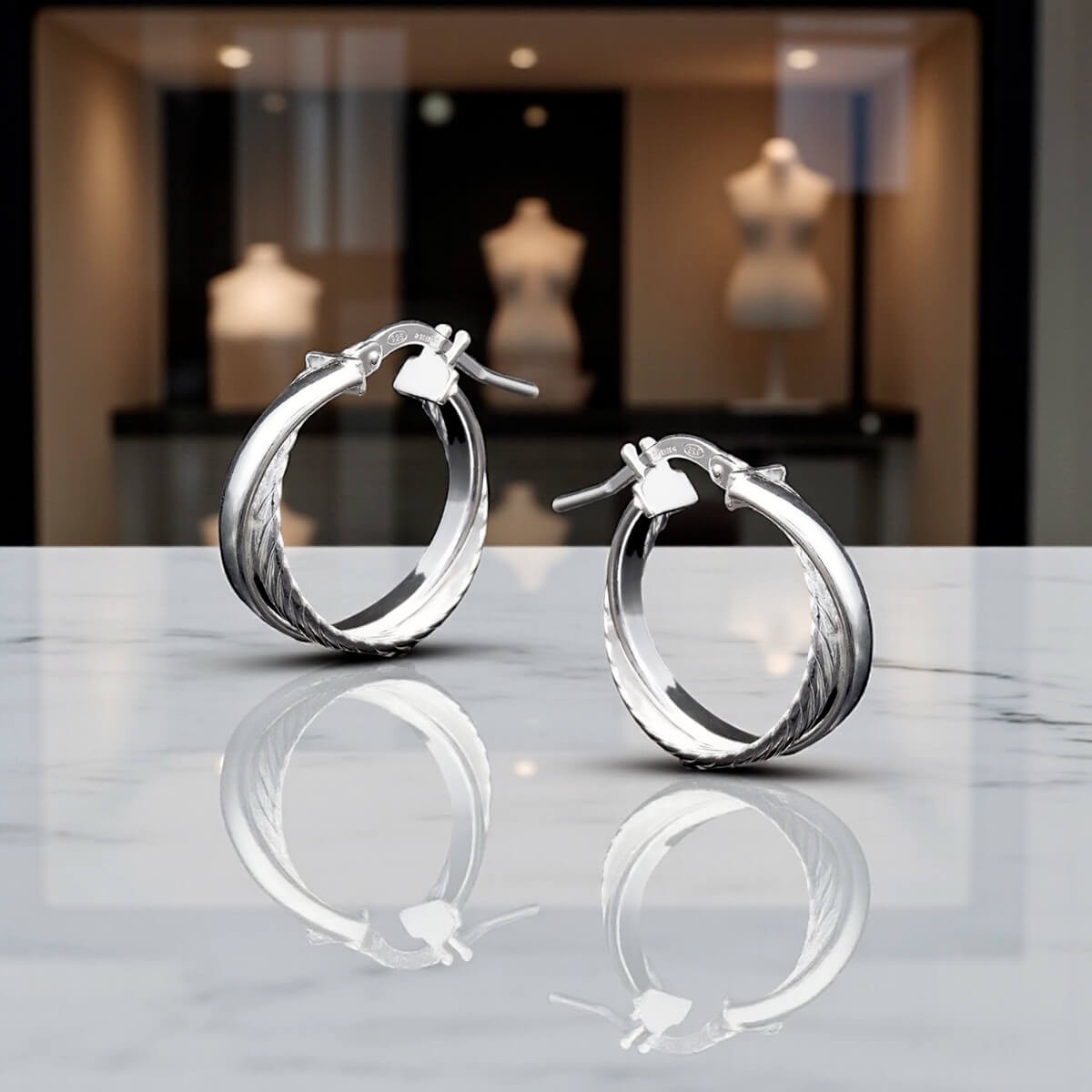 Pendientes de Aros Dobles de Plata de Ley | Elegancia y Sencillez