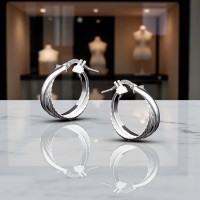 Pendientes de Aros Dobles de Plata de Ley | Elegancia y Sencillez