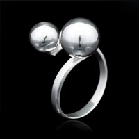 Anillo Dos Bolas fabricado en Plata de Ley 925 | Joyería Singular