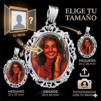 Colgante con Foto Grabada a color en Plata de Ley 925 | Regalo Ideal