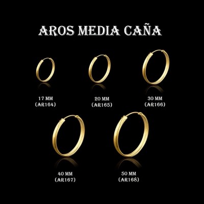 Pendientes de aros de Media Caña