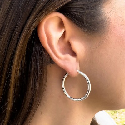 Pendientes Aros Tubo de Plata de Ley | Alta Calidad