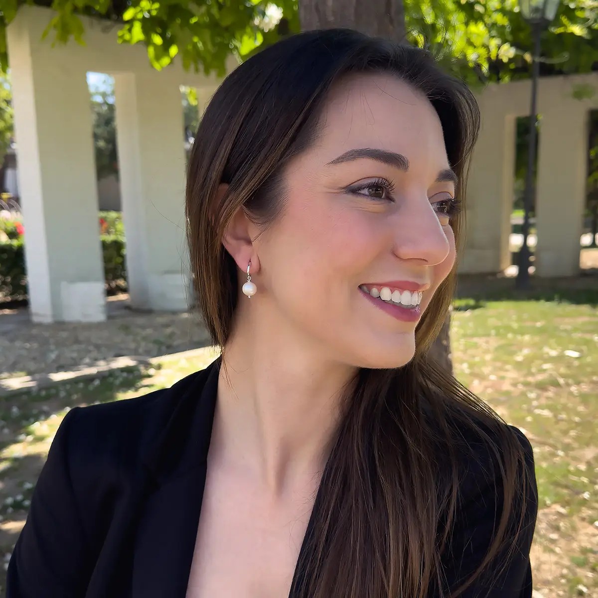 Pendientes de Aros con Perlas | La Joya de Plata