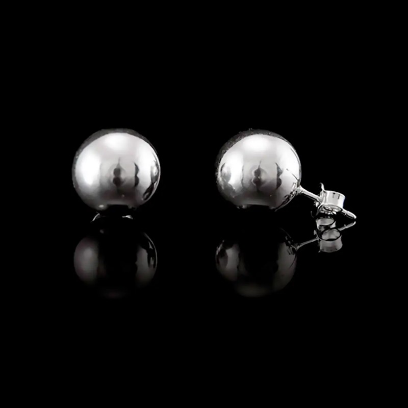 Pendientes de Plata con Forma de Bola 12 mm | La Joya de Plata