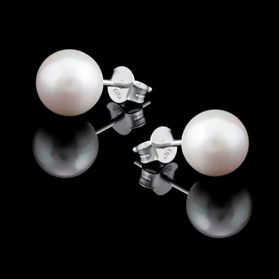 Pendientes de Plata y Perlas Blancas de Nácar | La Joya de Plata
