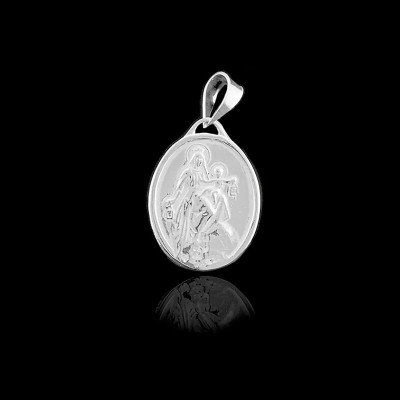 Colgante Virgen del Carmen Ovalado | La Joya de Plata