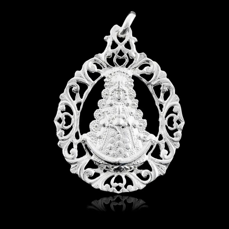 Colgante Virgen del Rocío con Cerco | La Joya de Plata