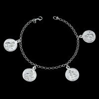 Pulsera Monedas Virgen del Carmen - Joya Religiosa de Plata