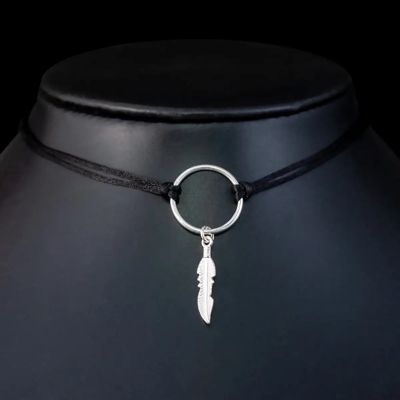 Choker Pluma Negro | Gargantilla de Moda Estilo Boho